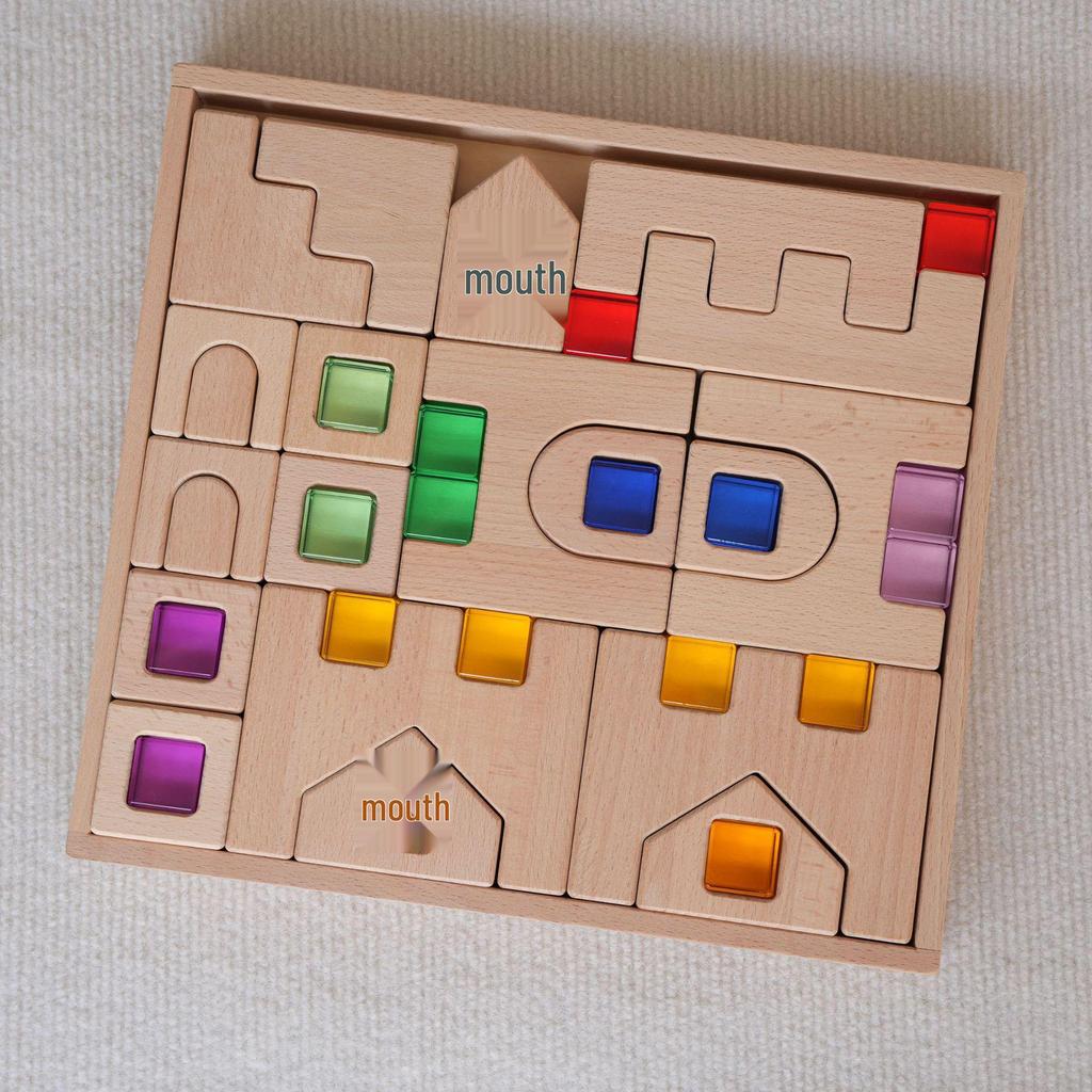 Transparent Rainbow 3D Building Blocks: Educational Acrylic Cubes for Children