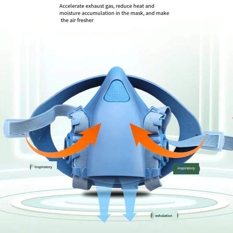 7502 Silicone Respirator Gas Mask With 2097 Filter Goggles Set For Epoxy Dust Paint Organic Vapor Formaldehyde Welding Grinding Mass Air Flow 3