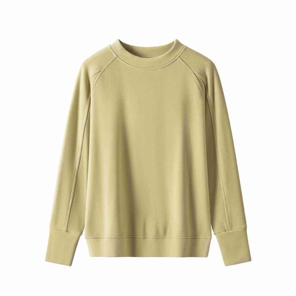 450g Thickened Cashmere Protein Raglan Sleeve Sweatshirt - Women's Warm Round Neck Top