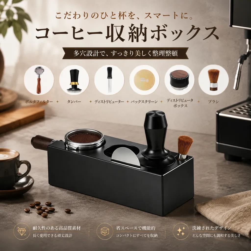 SensaBliss Espresso Tamping Station Coffee Tamper Holder Base with Portafilter ABS 51/53/58mm Barista Accessory 24cm