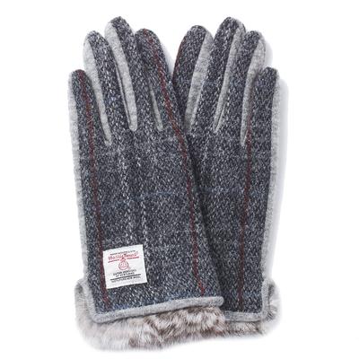 7th Heaven Luvas Femininas de Tricô Jersey Harris Tweed Compatíveis com Smartphone, Cinza, AY-15AWGL-005