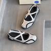 Leather cross-strap ballet women's spring and autumn new shallow mouth single shoes casual sports Mary Jane shoes