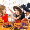 Halloween Disposable Tableware Set with Tablecloth Paper Plates Cups Napkins Spoons Forks Knives Festive Party Supplies