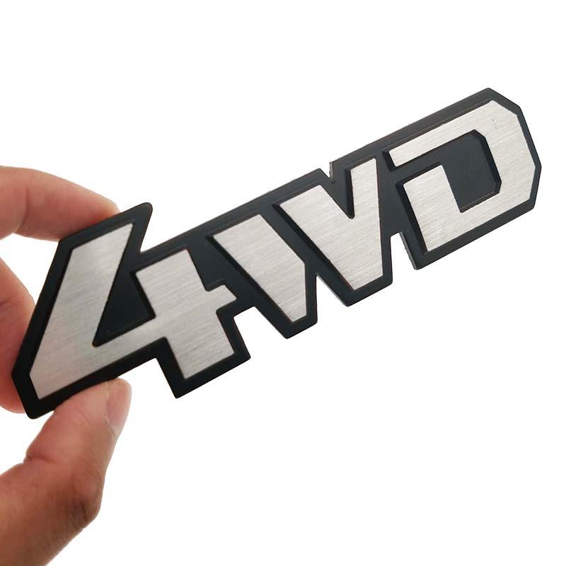 3D Auto Car Styling Chrome Metal Sticker 4WD Emblem Badge Rear Decal Logo for Toyota Impreza Subaru Honda 4X4 Off Road SUV 4WD