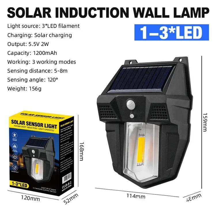 Solar Tungsten Wall Light Human Induction Light Outdoor Waterproof Garden Villa Lighting lamp Landscape Night Light