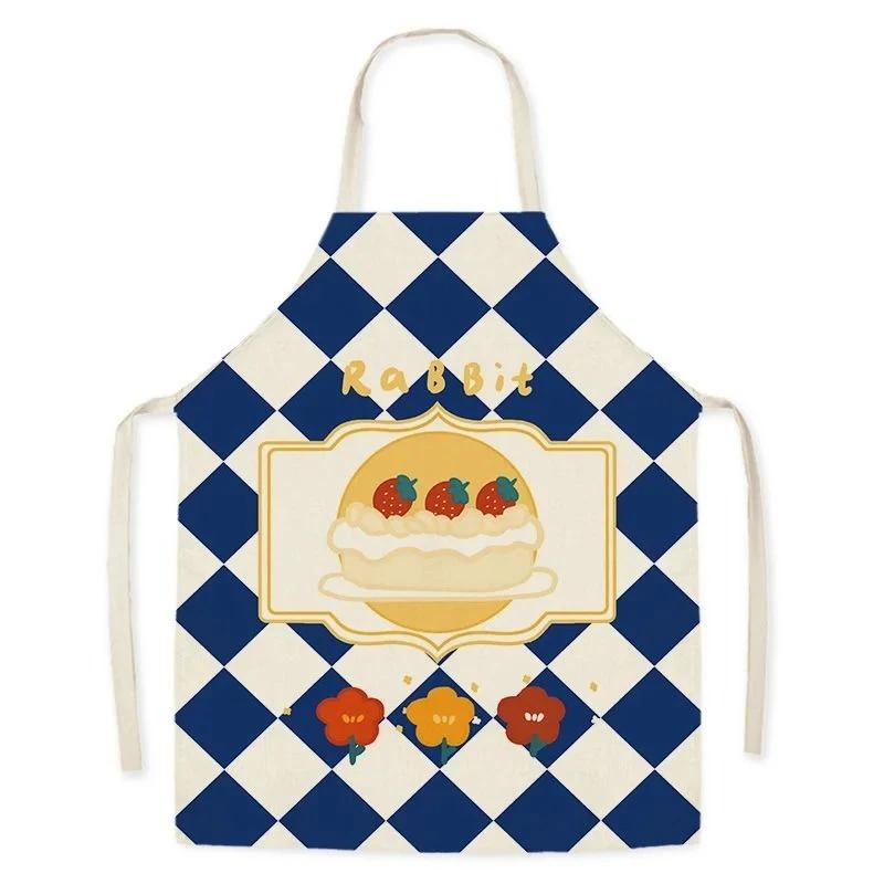 

Cartoon Rainbow Pattern Roasted Coffee Apron Adult Sleeveless Kitchen Home Work Roasted Waist Bib 38X47cm