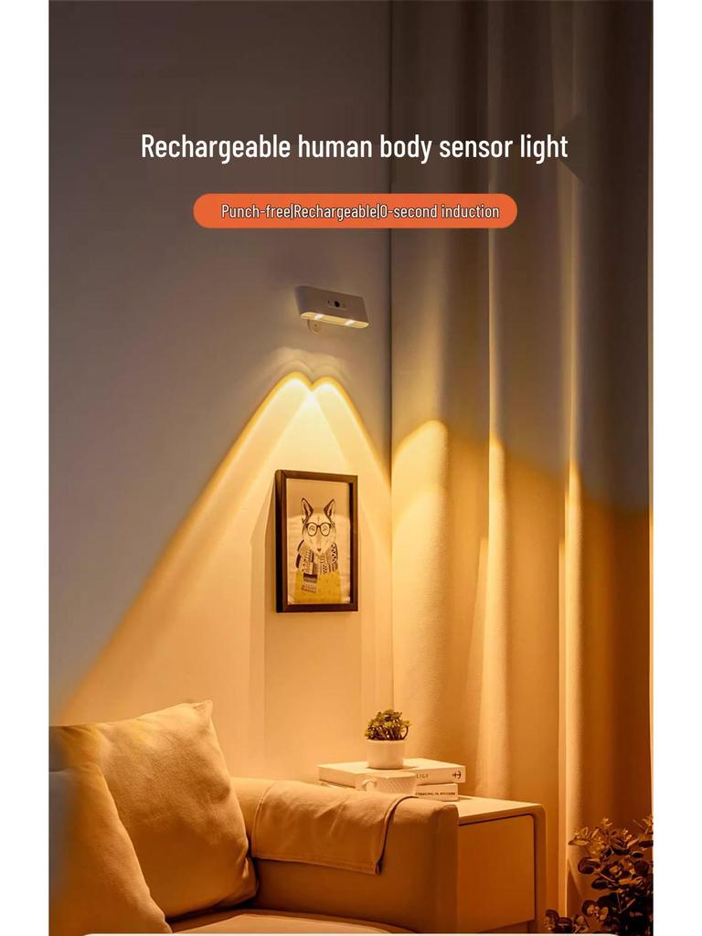 Wireless Rechargeable Magnetic Bedside Lamp with Remote Control and Sensor