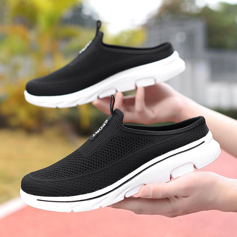 Fashion Big Size 47 48 49 Summer Men Women Half Shoes Slippers Slip On Casual Shoes Mesh Breathable Soft Comfortable Zapatillas Hombre