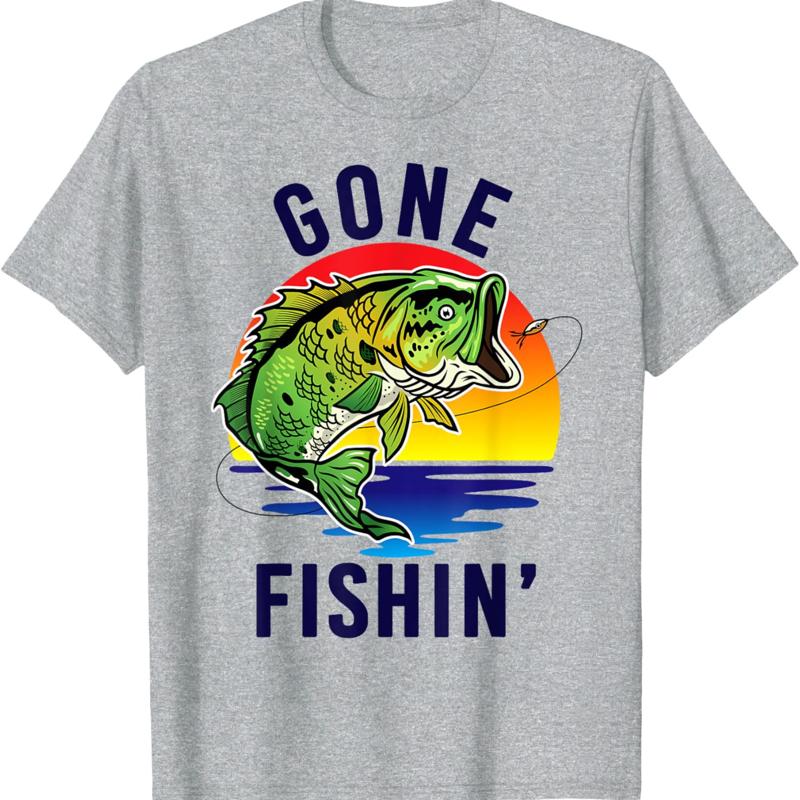 Gone Fishing T Shirt Youth Boys Kids Toddler Funny Bass Fish S