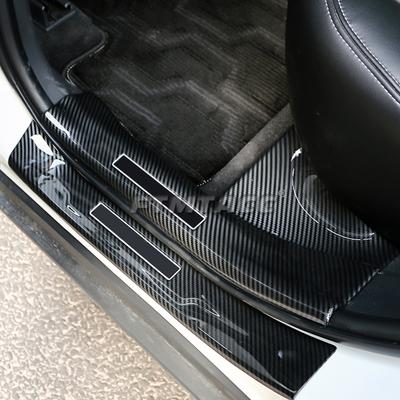 For Toyota RAV4 RAV 4 XA50 2022 2023 ABS Carbon Fiber Door Sill Plate Trim Threshold Kick Pedal Scuff