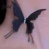 Simulated Butterfly Pendant Choker Necklace Boho Invisible Chain Fairy Trendy