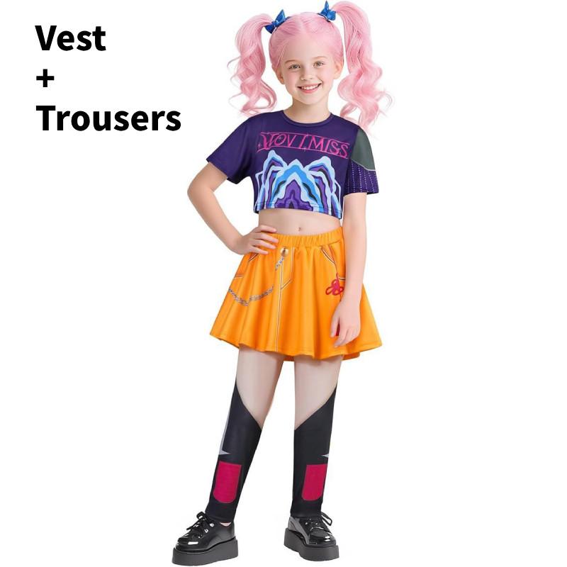 Kpop Demon Hunters Rumi Mira Zoey Kids Cosplay Costume Dress Party Halloween