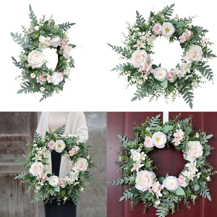Blumenkranz,Künstlicher Rosenkranz Frühlingskranz Valentinstagskranz Geschenke