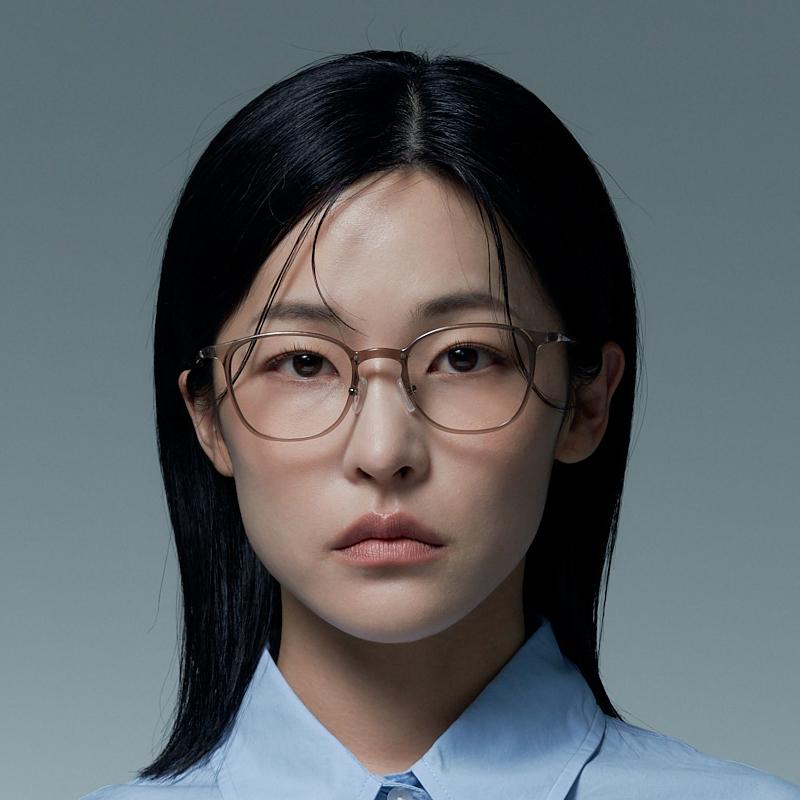 Alloaiweeo [Air Flex] Al6403 1313G Airflex Ultra-Lightweight_Transparent Khaki Saint Square Eyeglass Frame_Blue Light Lens Selection