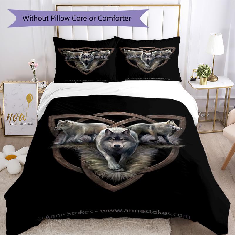 Set Biancheria da Letto Stile Gotico Traspirante Copripiumino con Federe Biancheria da Letto Decorativa per Camera da Letto Decorazione Casa Regalo di Compleanno