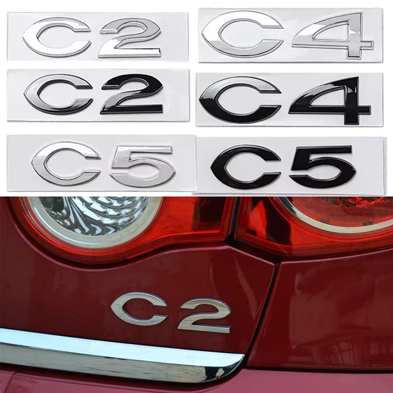 ABS 3D Sticker Styling for Citroen C2 C4 C5 Logo Car Rear Trunk Badge Auto Body Emblem Decals Auto Modified Accessories