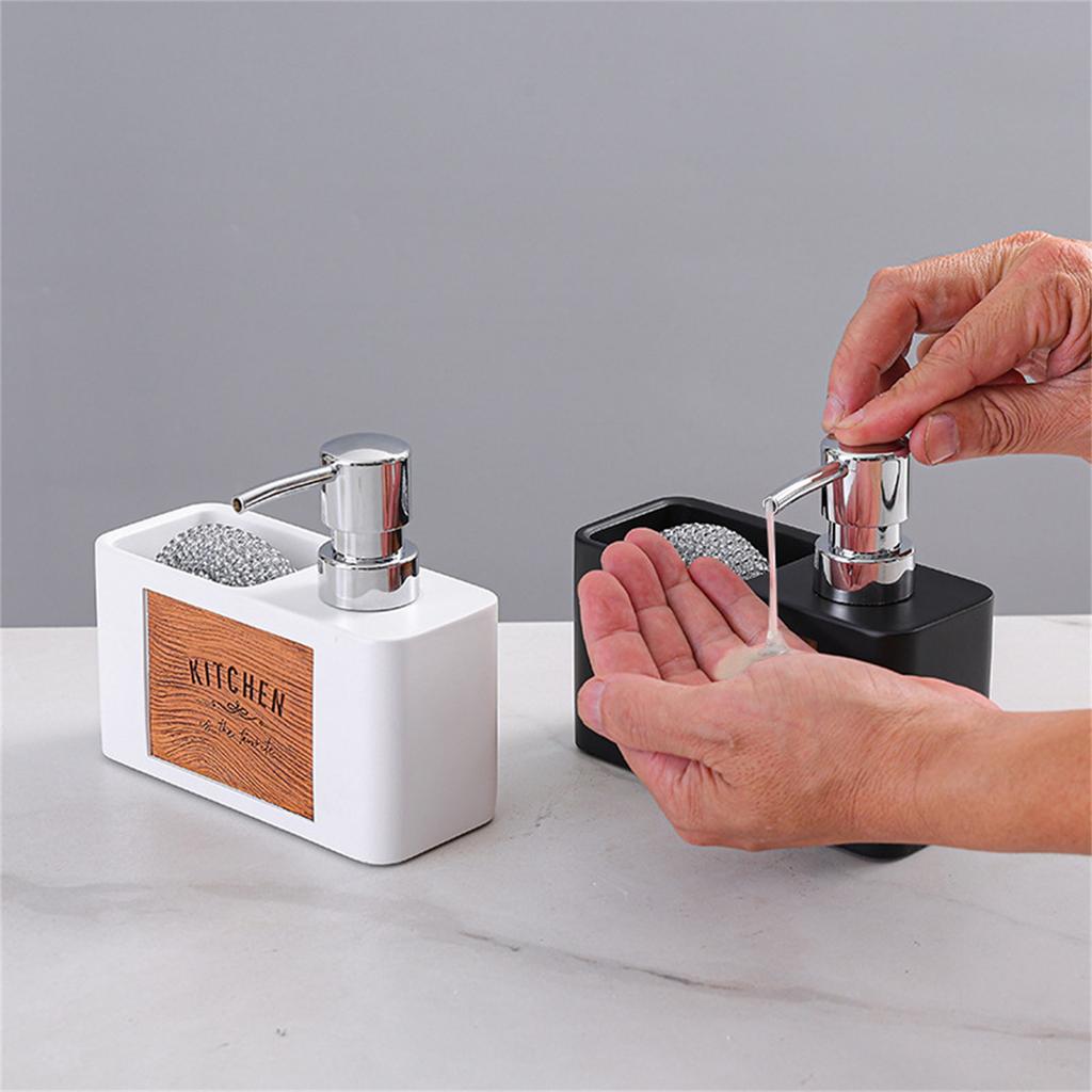 2in1 Kitchen Soap Dispenser and Sponge Holder,Dishwashing Soap Pump Dispenser for Countertop,Hand Soap Dispenser