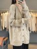 V-neck Pure Wool Loose Knit Cardigan – Long Sleeve Autumn/Winter Sweater