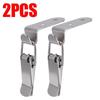 8/2PCS 90 Degree Duck-mouth Buckle Hook Lock Silver Metal Spring Hasp Latch Catch Clamps Wooden Box Loaded Draw Clasp Hardware 4