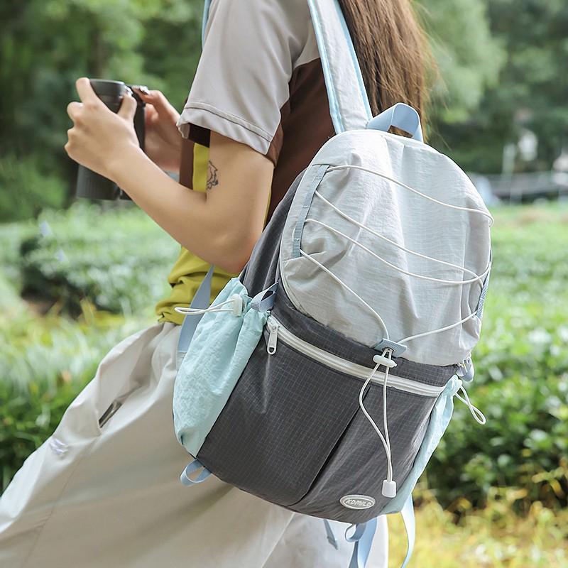 Stilvoller Damen-Farbblock-Leichtrucksack für Outdoor-Sport, Wandern, Radfahren und Reisen