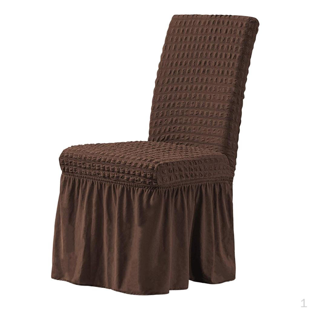

Dining Covers Set of 6 Spandex Short Cover Seat Slipcover Stretch Removable Washable Coffee