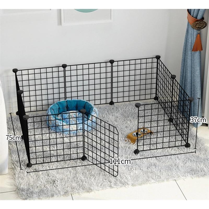 

Сделай сам Забор для питомцев и Вольер Прочная клетка для питомцев Сетка-дверь для собак Ворота для питомцев Для собак Портативное Использование в помещении и на улице Система безопасного ограждения 9 PCS + With door чёрный