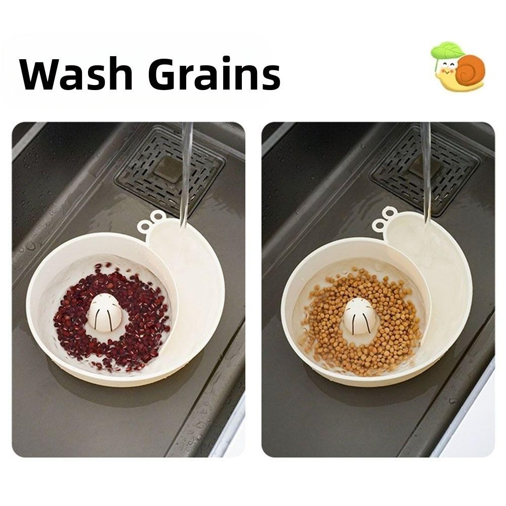 Snail Shape Fruit Washing Bowl Portable Kitchen Drainage Basket New Fruit Washing Basket