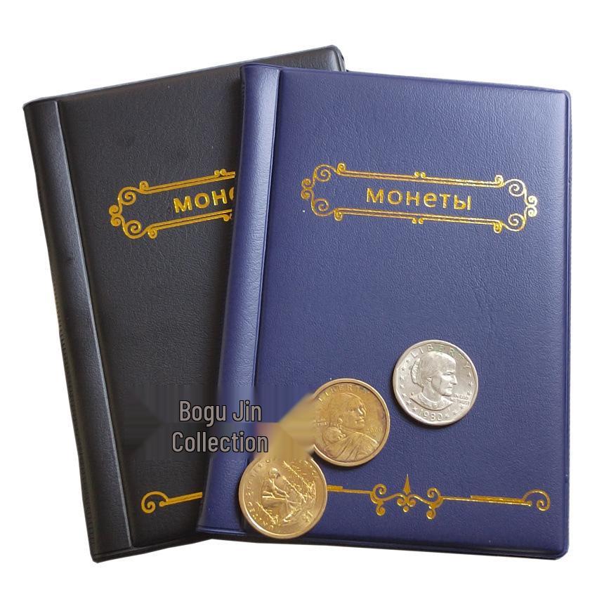 Двухрядный альбом для коллекции из 120 монет: Карманный альбом для русских монет Black