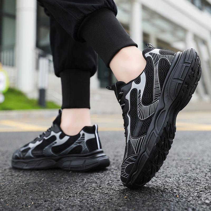 Men's sports shoes spring new men's shoes fashion casual shoes student lightweight dad shoes men's breathable fly-woven men's shoes