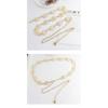 Dress waist chain - women's metal leaf hook chain - minimalist decorative skinny belt