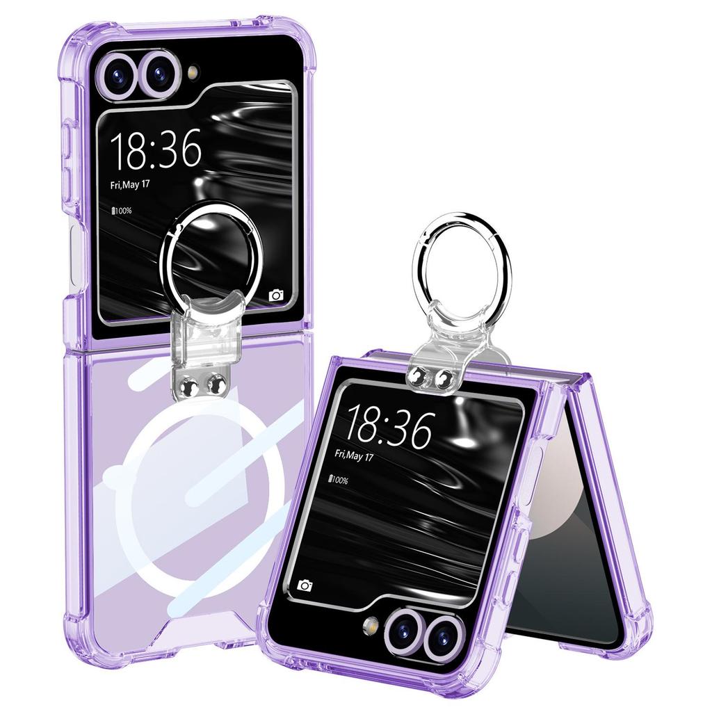 Samsung Flip6 Foldable Phone Case: Anti-collision Protective Cover with Airbag, Finger Ring, and Wireless Charging Compatibility