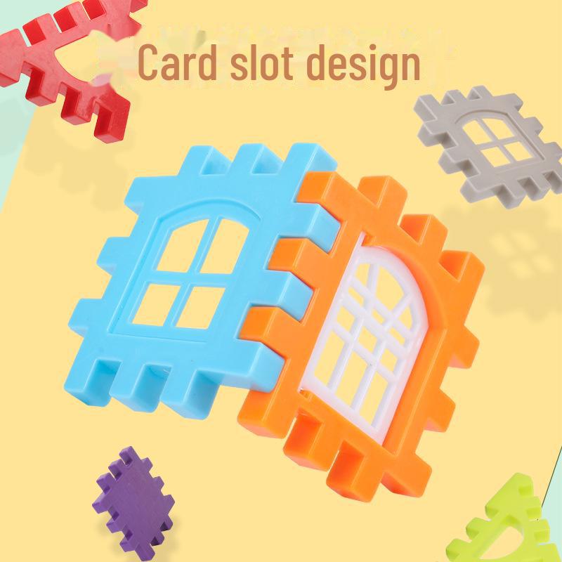 "Large Particle Building Blocks Toy for Kids 3-6: Build Wall, Window, and House Models"