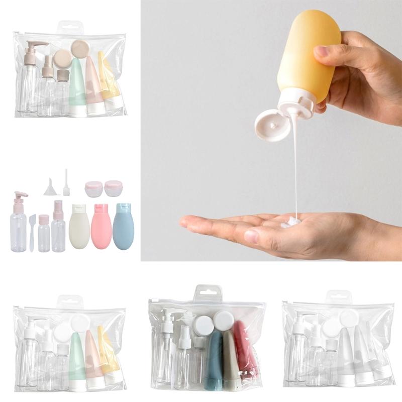 Travel Refillable Bottle Set Spray Lotion Shampoo Shower Gel Tube Bottling Cosmetic Empty Liquid Container Portable Tool