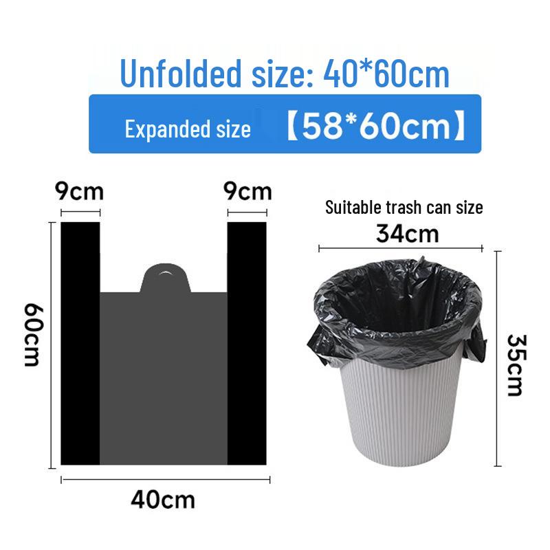 Thick Black Disposable Plastic Handheld Food Bag