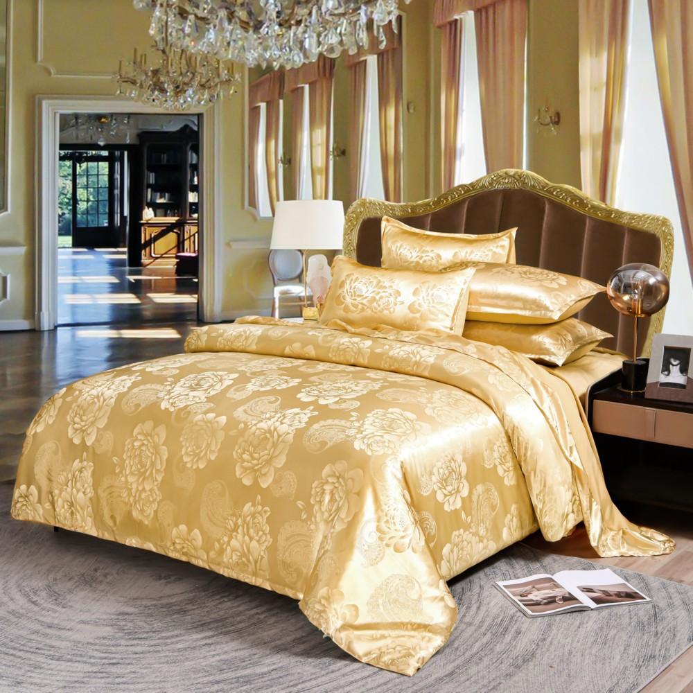 Wedding Bedding European Jacquard Quilt Cover Three-Piece Set, American, Holy Buddha,