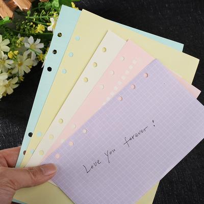40 Blatt A5/A6 Füllpapier, Loseblatt-Notizbuch, 6 Löcher, Büro, Schulbedarf
