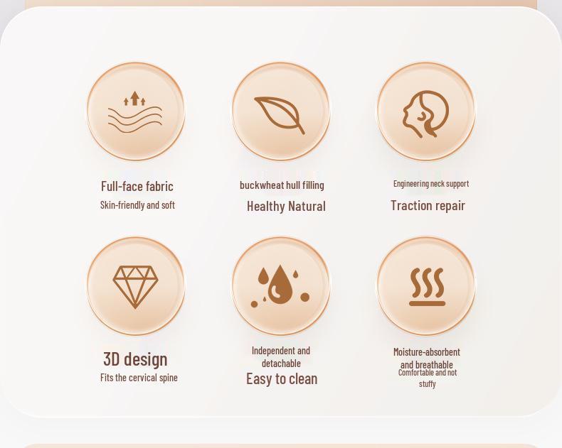 Soba Cervical Pillow with Mugwort Fluff and Holland Velvet Neck Protector