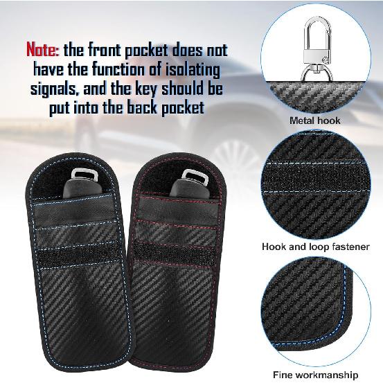 Tallew Faraday Bag For Key Protectors Fob 4 Pcs, Faraday Cage Protector, Car RFID Signal Key Fob Protector, Double Layers