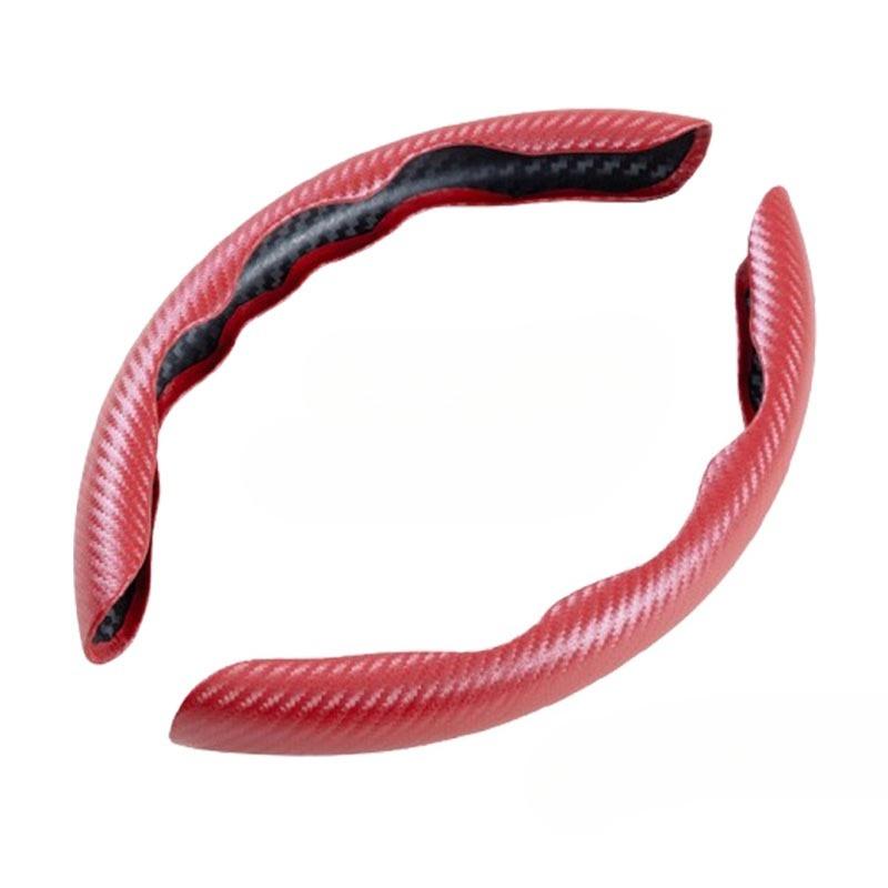 2 ST Kolfiber Bil Rund Rattkåpa Halkfri Rattkåpa Skydd Dammtät Tvättbar Interiör Biltillbehör