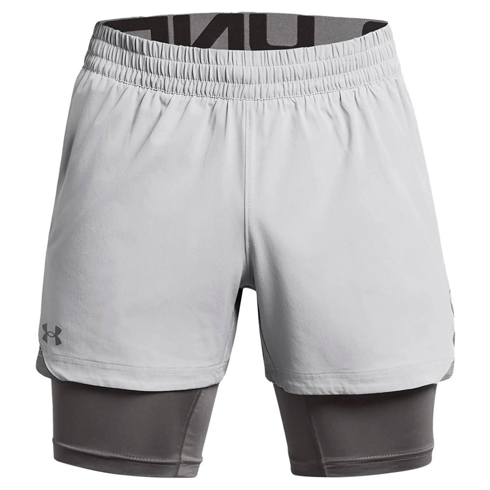 

Under Armour Elevated Woven Peak Quick-Dry Breathable Training Two-In-One Sports Shorts Men shorts Gray 1383345-011 S