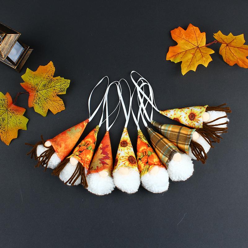 

Harvest Festival Doll Pendant Autumn Cute Faceless Old Man Midget Doll Thanksgiving Ornament