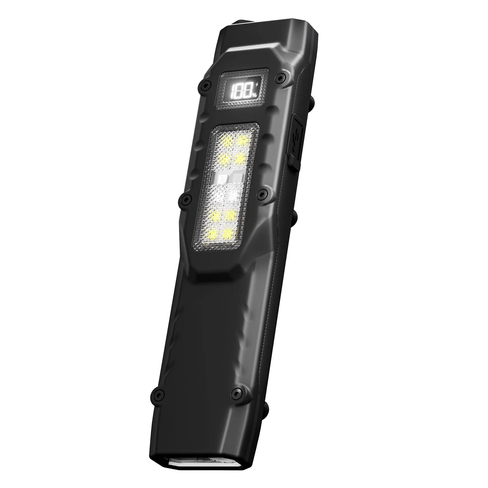 

Тактический фонарик USB 800 лм Водонепроницаемый рабочий свет COB с двойным переключателем и УФ/красным светом для кемпинга, чрезвычайных ситуаций, активного отдыха чёрный