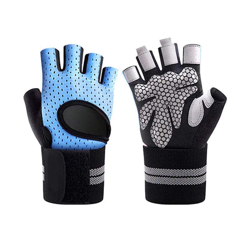 Oddychające Antypoślizgowe Rękawiczki Fitness Silikonowa Dłoń Pusta Tył Rękawiczki Siłownia Podnoszenie Ciężarów Trening Hantle Kulturystyka