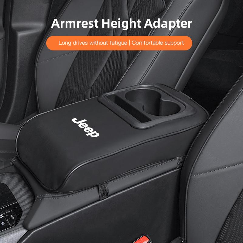 Jeep Car Armrest Cushion Auto Amrest Pillow Cover Height Pad For Jeep Wrangler Rubicon Renegade Compass Grand Cherokee Patriot ALX1
