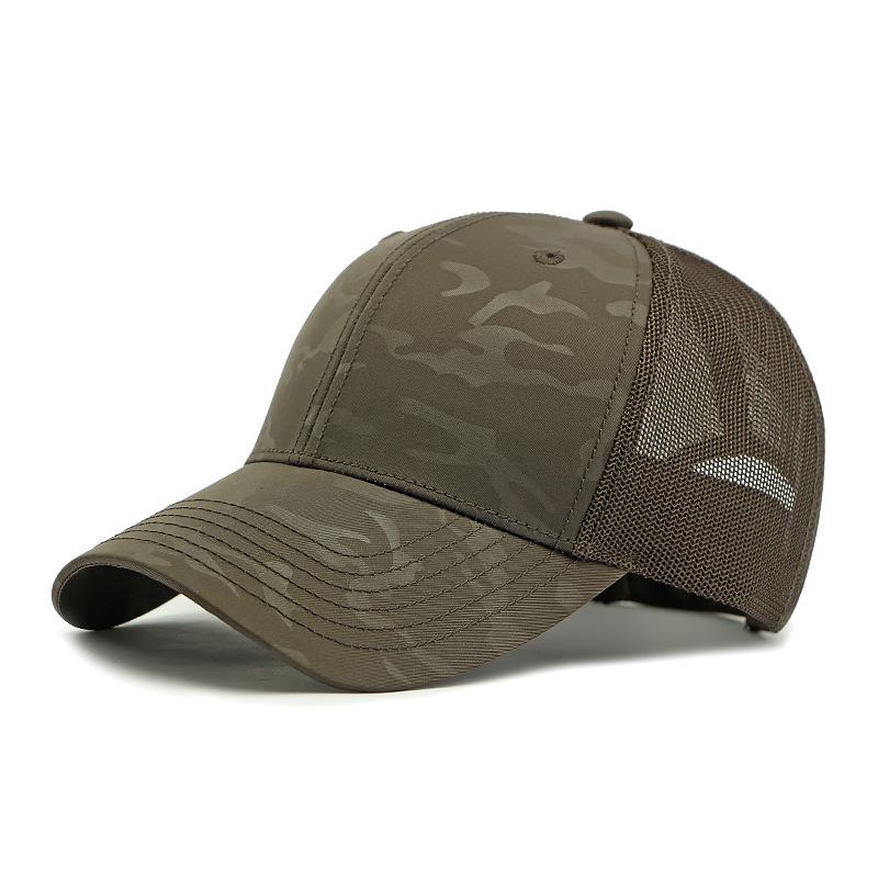 Letnia oddychająca czapka z daszkiem siatkowa męska ochrona przeciwsłoneczna kapelusz przeciwsłoneczny czapka moro