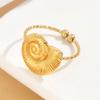 Stainless Steel Seashell Ring - Casual Vacation Marine Life Jewelry for Women