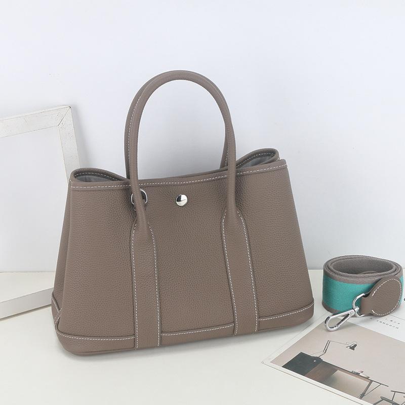 Cross-border Women's Bags New Togo Small Pattern Cowhide Garden Bag Genuine Leather Handbag Wide Shoulder Strap Single Shoulder Crossbody Tote Bag