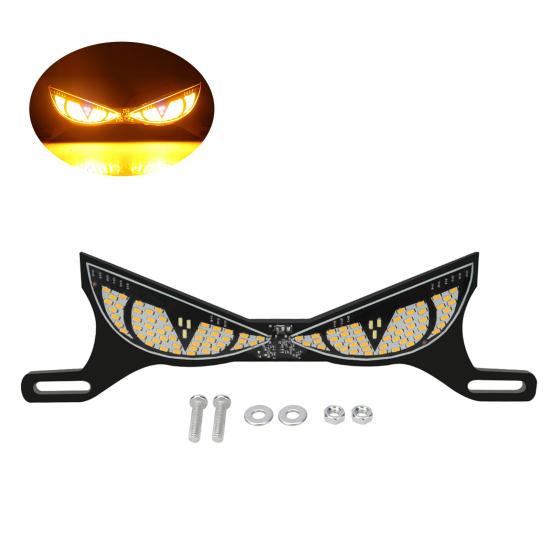 Motorcycle License Plate Screw Light with Demon Eye Shape Rear Taillights