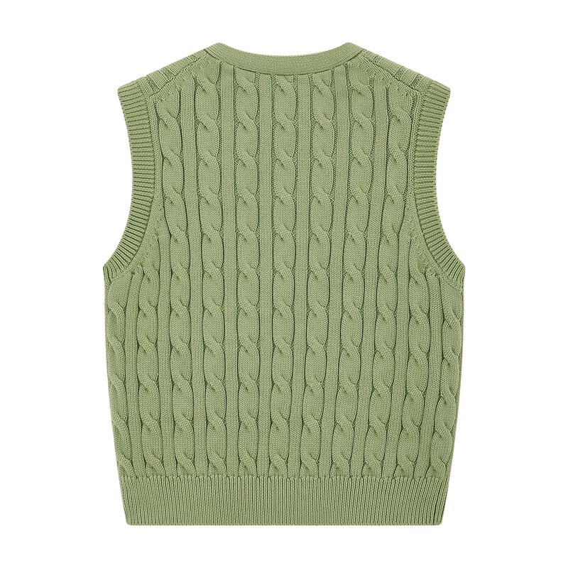 ELLE KIDS Girls' V-Neck Cable Knit Vest