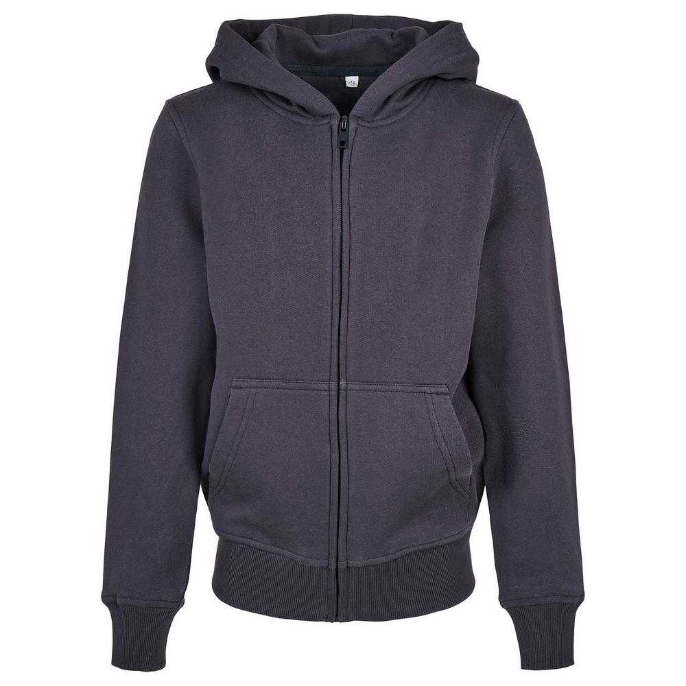 Build Your Brand Childrens/Kids Basic Organic Full Zip Hoodie